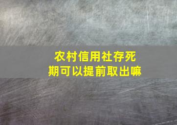 农村信用社存死期可以提前取出嘛