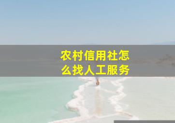 农村信用社怎么找人工服务