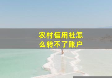 农村信用社怎么转不了账户