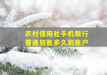 农村信用社手机银行普通转账多久到账户