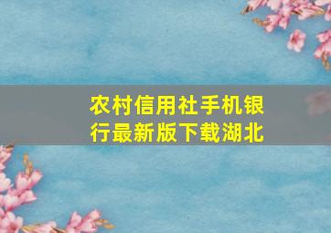 农村信用社手机银行最新版下载湖北