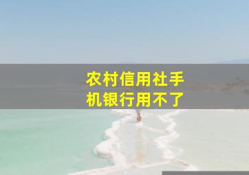 农村信用社手机银行用不了