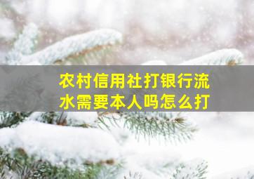 农村信用社打银行流水需要本人吗怎么打