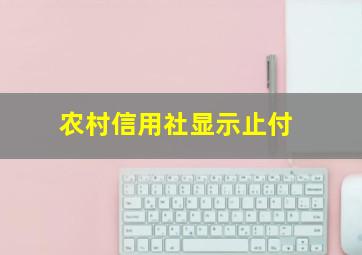 农村信用社显示止付