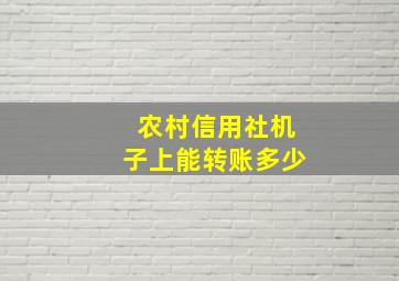 农村信用社机子上能转账多少