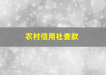 农村信用社查款