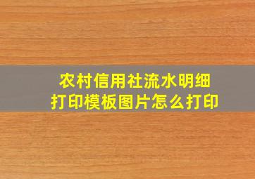 农村信用社流水明细打印模板图片怎么打印