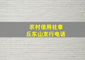 农村信用社章丘东山支行电话