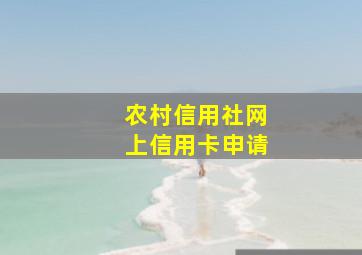 农村信用社网上信用卡申请