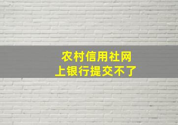 农村信用社网上银行提交不了