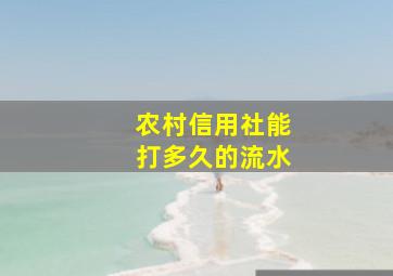 农村信用社能打多久的流水