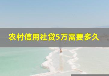 农村信用社贷5万需要多久