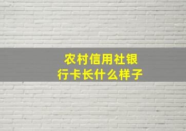 农村信用社银行卡长什么样子