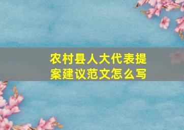 农村县人大代表提案建议范文怎么写