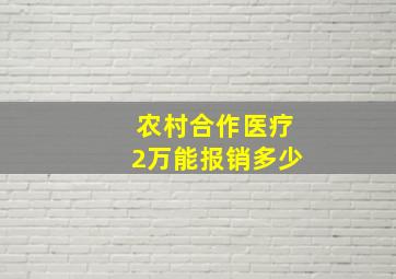 农村合作医疗2万能报销多少