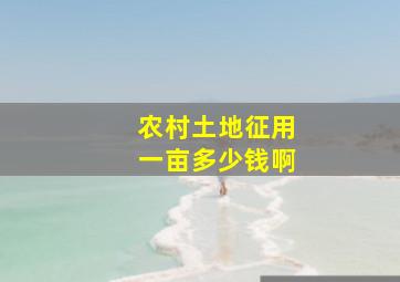 农村土地征用一亩多少钱啊