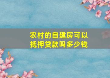 农村的自建房可以抵押贷款吗多少钱