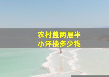 农村盖两层半小洋楼多少钱