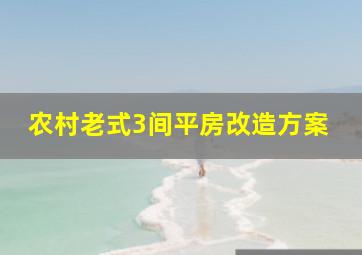 农村老式3间平房改造方案