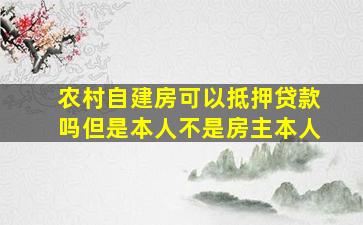 农村自建房可以抵押贷款吗但是本人不是房主本人