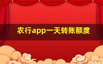 农行app一天转账额度