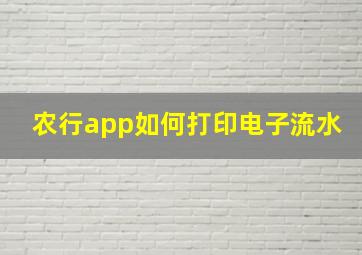 农行app如何打印电子流水