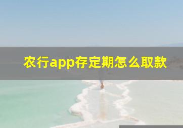 农行app存定期怎么取款