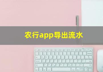 农行app导出流水