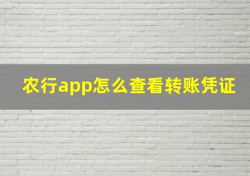 农行app怎么查看转账凭证