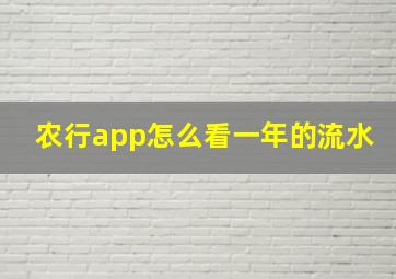 农行app怎么看一年的流水