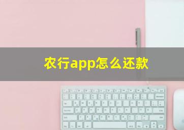 农行app怎么还款