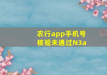 农行app手机号核验未通过N3a