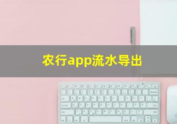 农行app流水导出