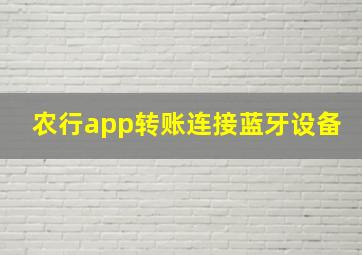 农行app转账连接蓝牙设备