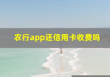 农行app还信用卡收费吗