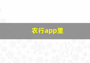 农行app里