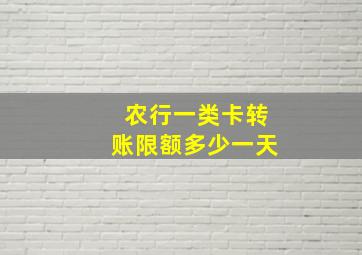 农行一类卡转账限额多少一天