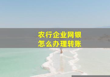 农行企业网银怎么办理转账