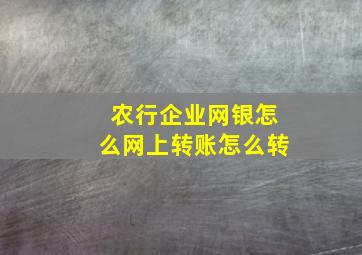 农行企业网银怎么网上转账怎么转