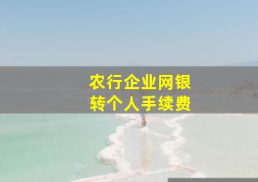 农行企业网银转个人手续费