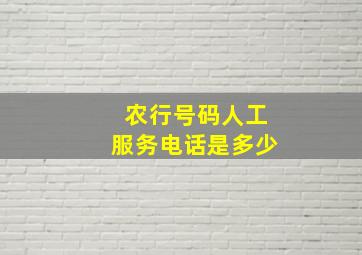 农行号码人工服务电话是多少