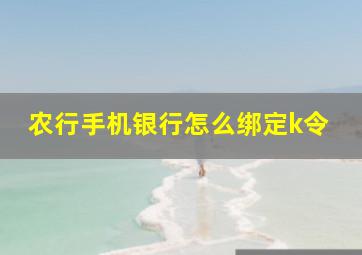 农行手机银行怎么绑定k令