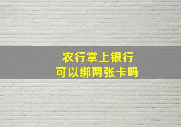 农行掌上银行可以绑两张卡吗