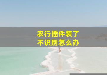 农行插件装了不识别怎么办