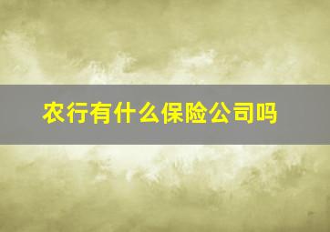 农行有什么保险公司吗