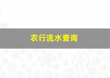 农行流水查询