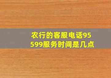 农行的客服电话95599服务时间是几点