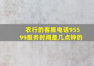 农行的客服电话95599服务时间是几点钟的