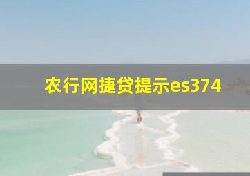 农行网捷贷提示es374