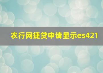 农行网捷贷申请显示es421